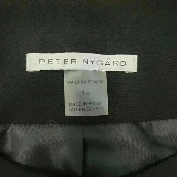 Peter Nygard Wool  Blend Tweed Black & Silver Lined Blazer Jacket Coat Size 18 - Picture 7 of 8